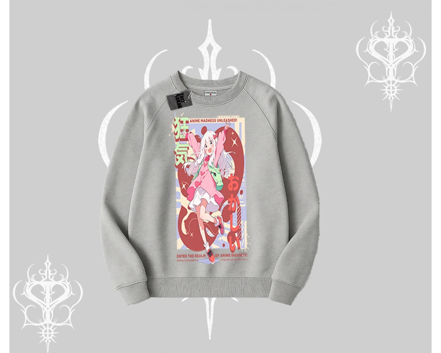 Biskilet Sweatshirt Madness Unleashed Anime Girl Baskılı