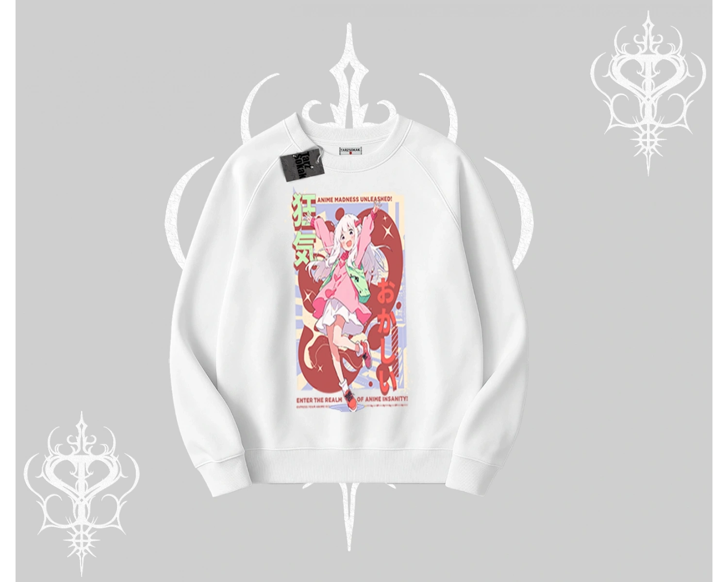 Biskilet Sweatshirt Madness Unleashed Anime Girl Baskılı