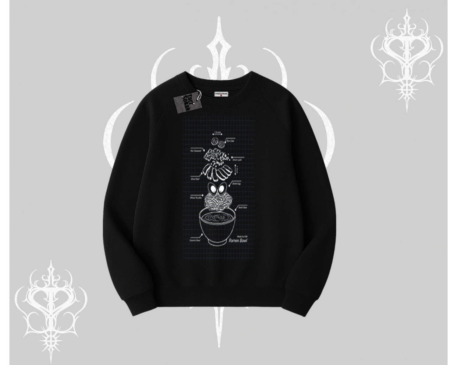 Biskilet Sweatshirt Noodle Theory Hand Drawn Concept