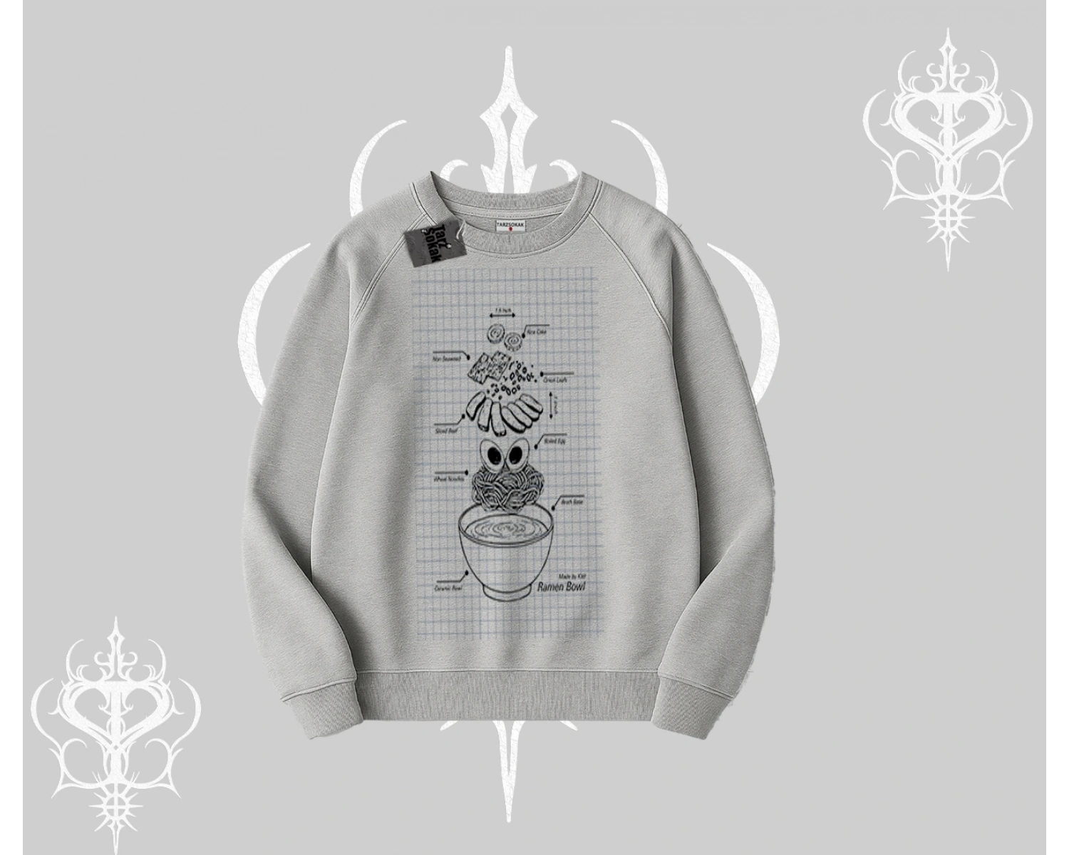 Biskilet Sweatshirt Noodle Theory Hand Drawn Concept