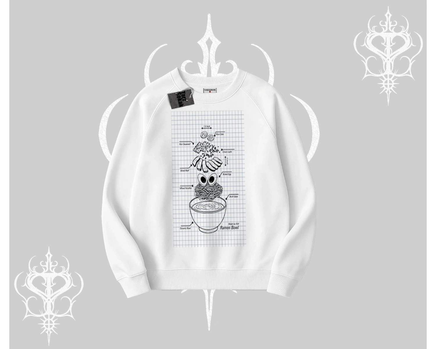 Biskilet Sweatshirt Noodle Theory Hand Drawn Concept