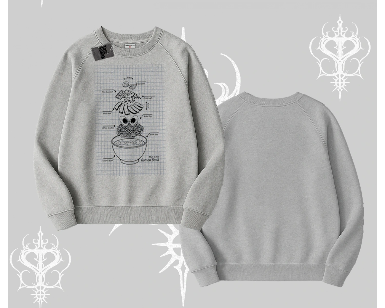 Biskilet Sweatshirt Noodle Theory Hand Drawn Concept