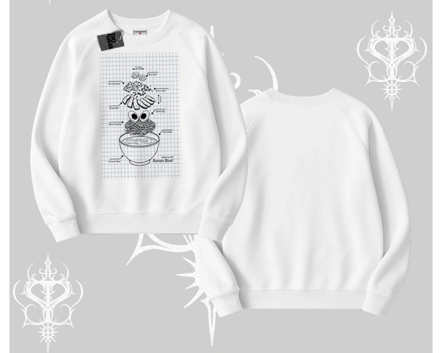 Biskilet Sweatshirt Noodle Theory Hand Drawn Concept