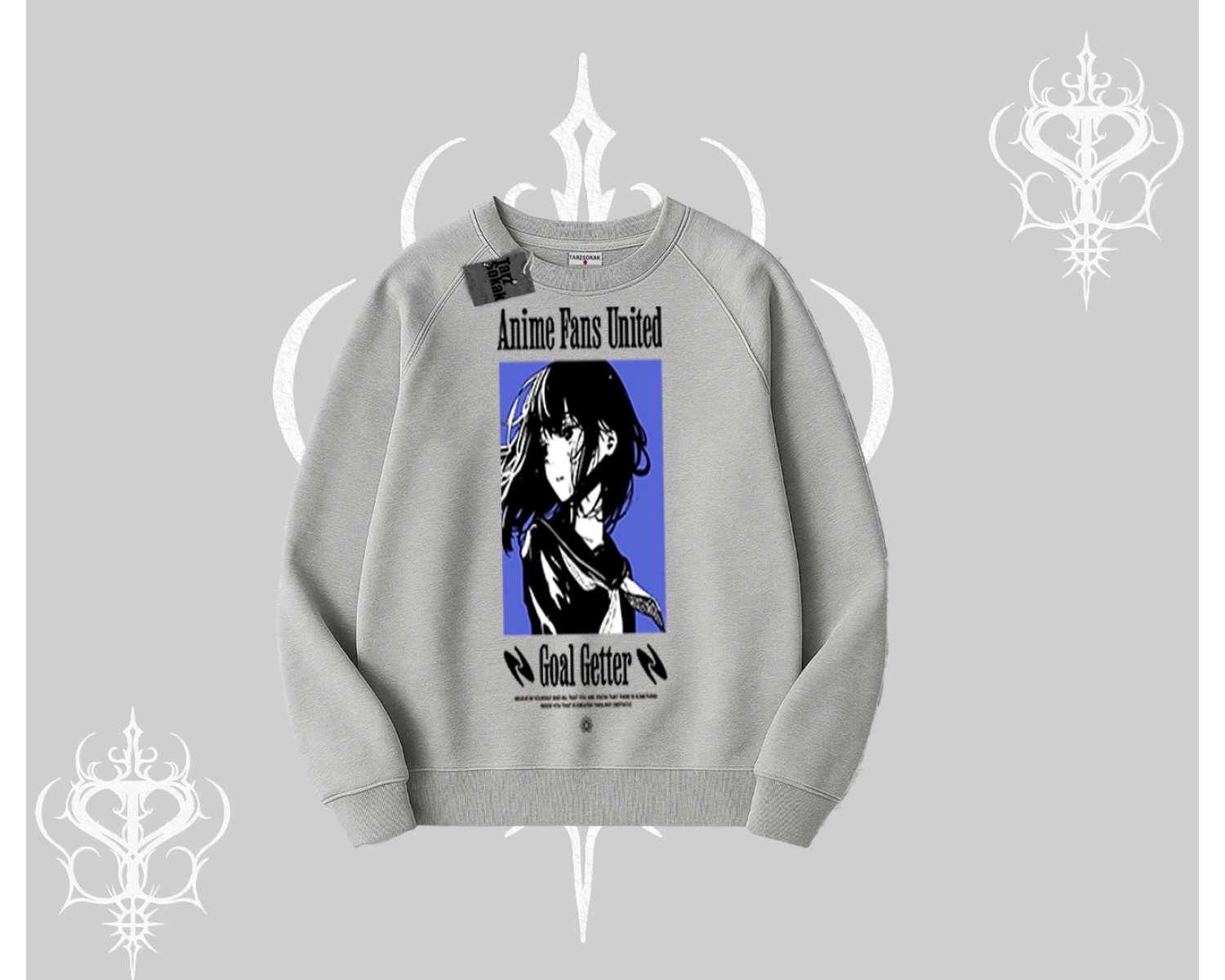Biskilet Sweatshirt Oversize Anime Kız Baskılı