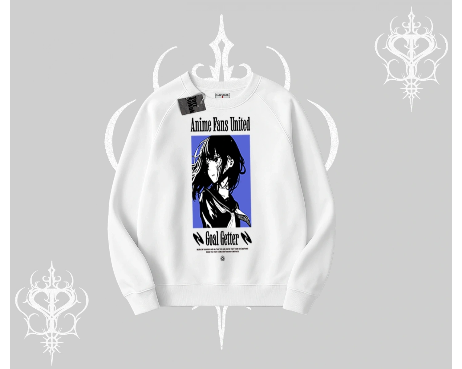 Biskilet Sweatshirt Oversize Anime Kız Baskılı