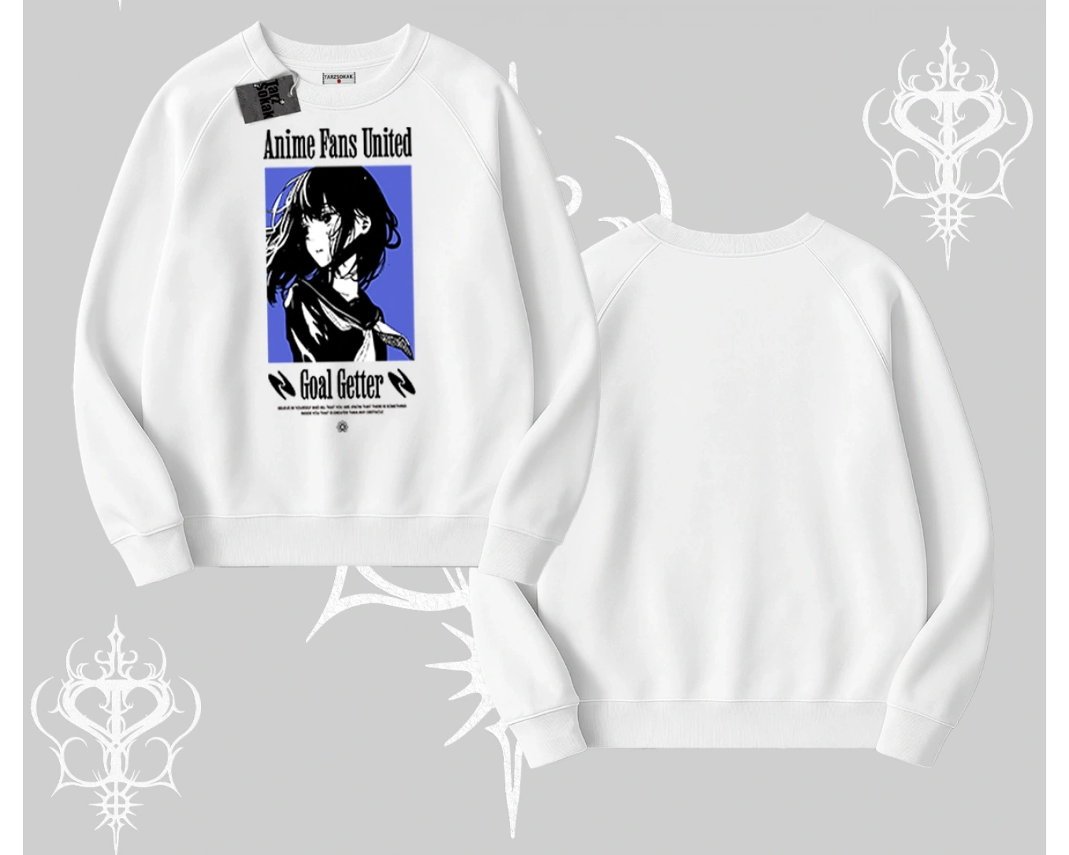 Biskilet Sweatshirt Oversize Anime Kız Baskılı