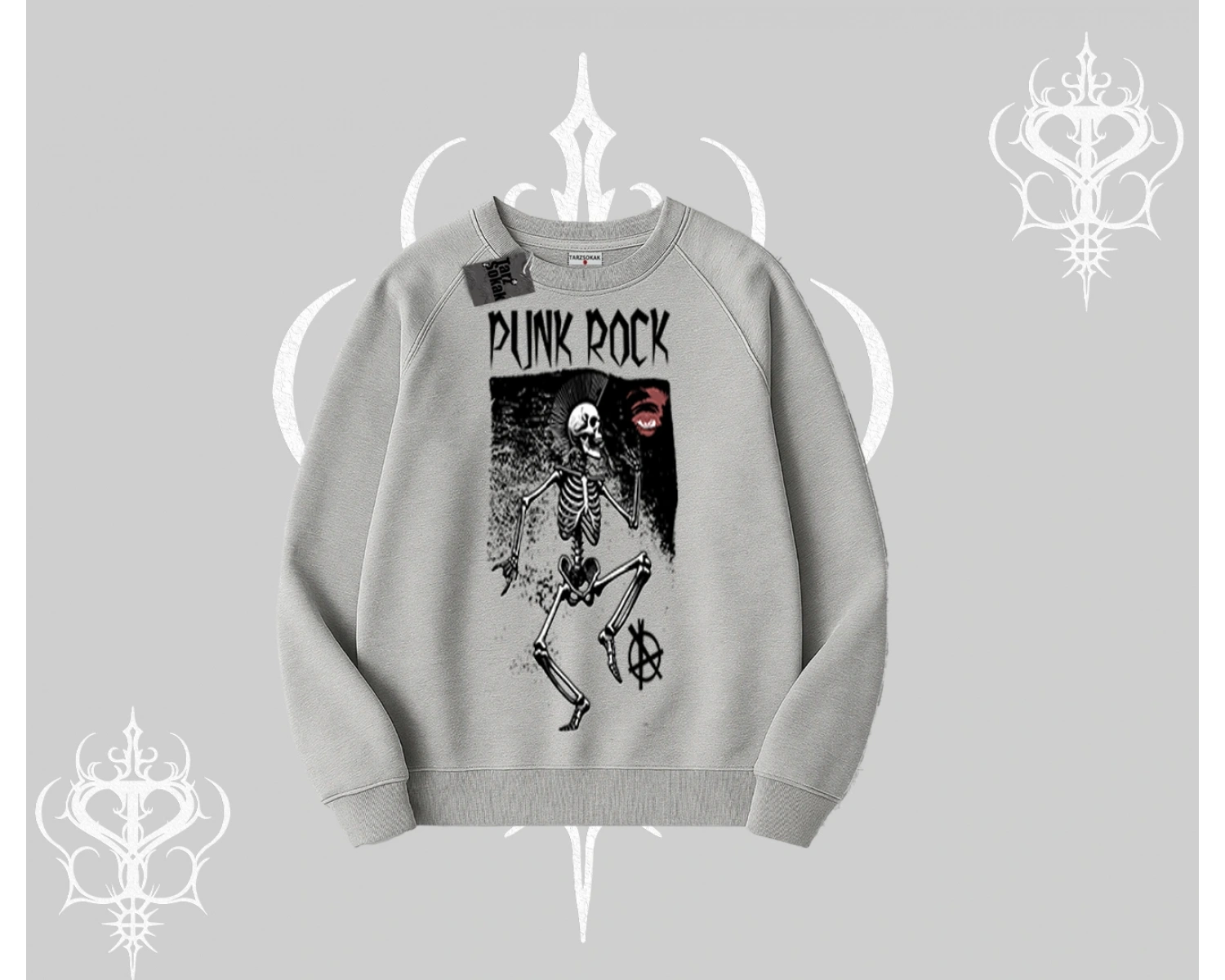 Biskilet Sweatshirt Punk Rock Chaos Skeleton Riot