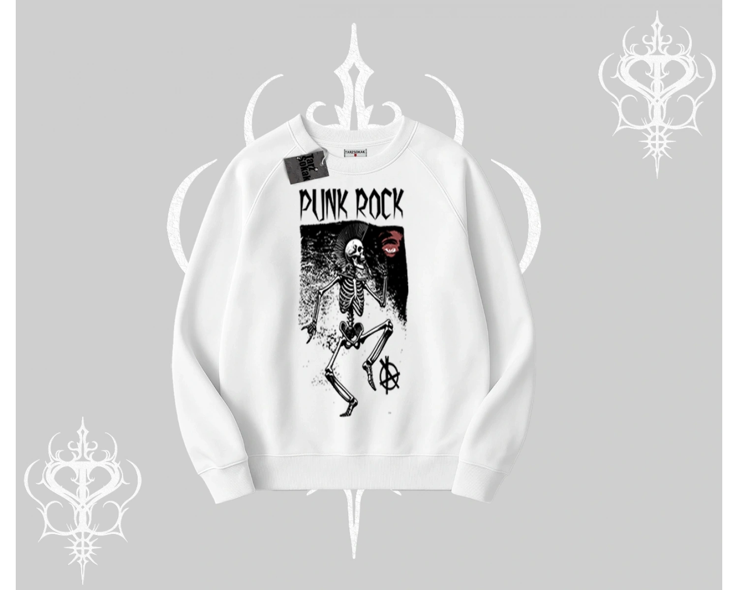 Biskilet Sweatshirt Punk Rock Chaos Skeleton Riot