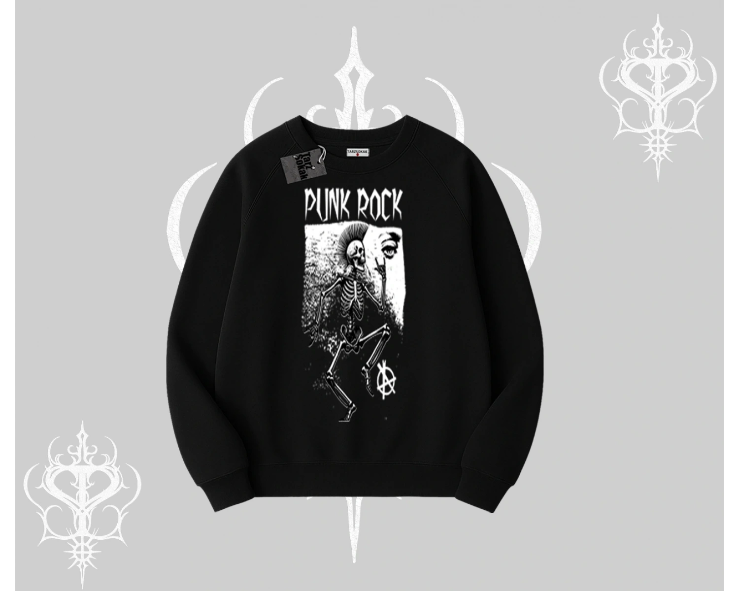 Biskilet Sweatshirt Punk Rock Chaos Skeleton Riot
