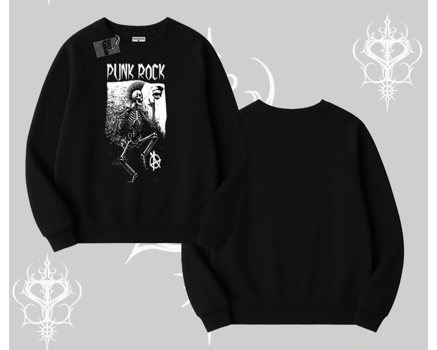 Biskilet Sweatshirt Punk Rock Chaos Skeleton Riot