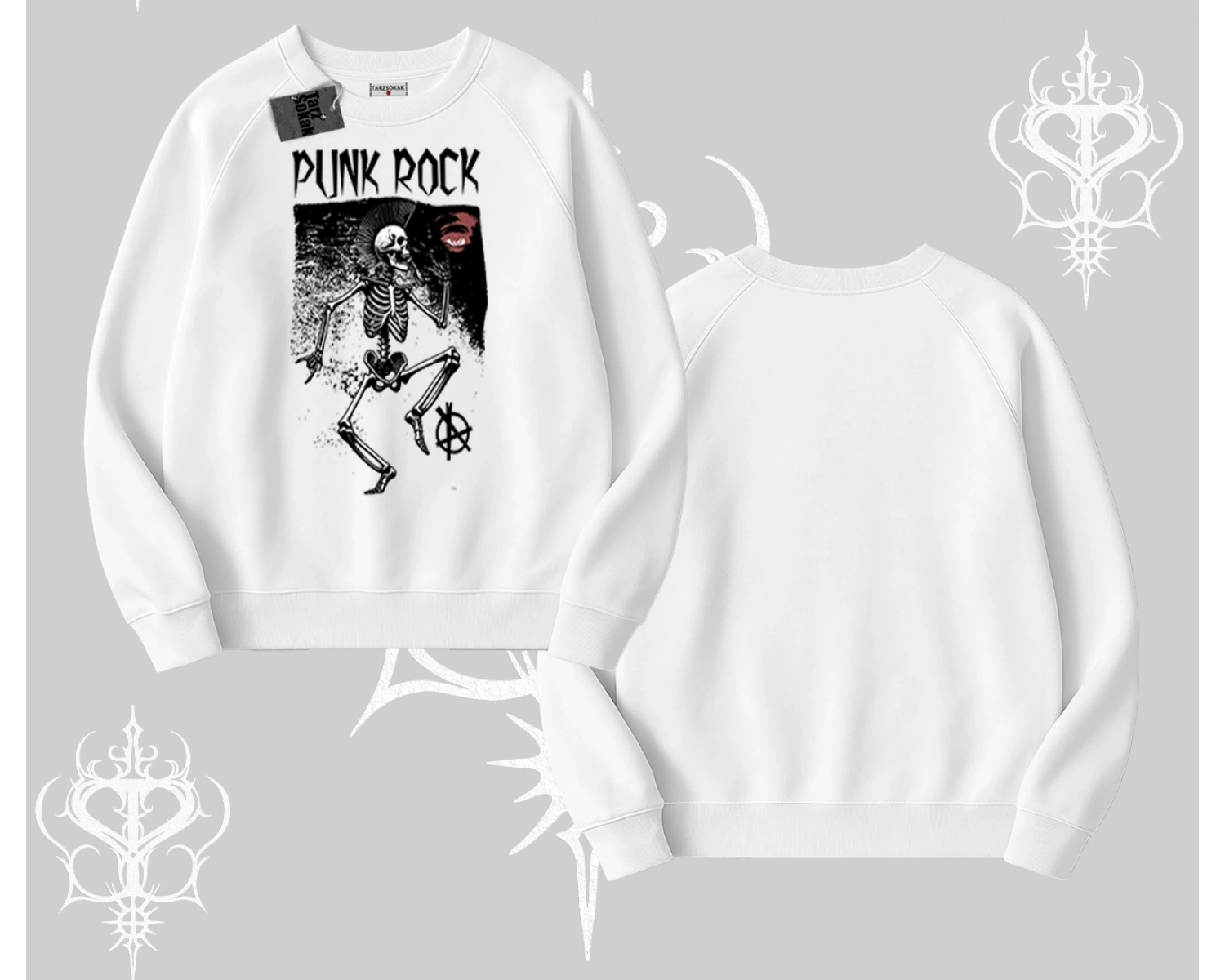 Biskilet Sweatshirt Punk Rock Chaos Skeleton Riot