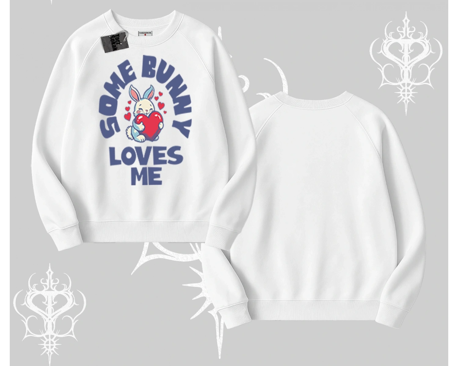 Biskilet Sweatshirt Sevimli Tavşan Some Bunny Loves Me Baskılı