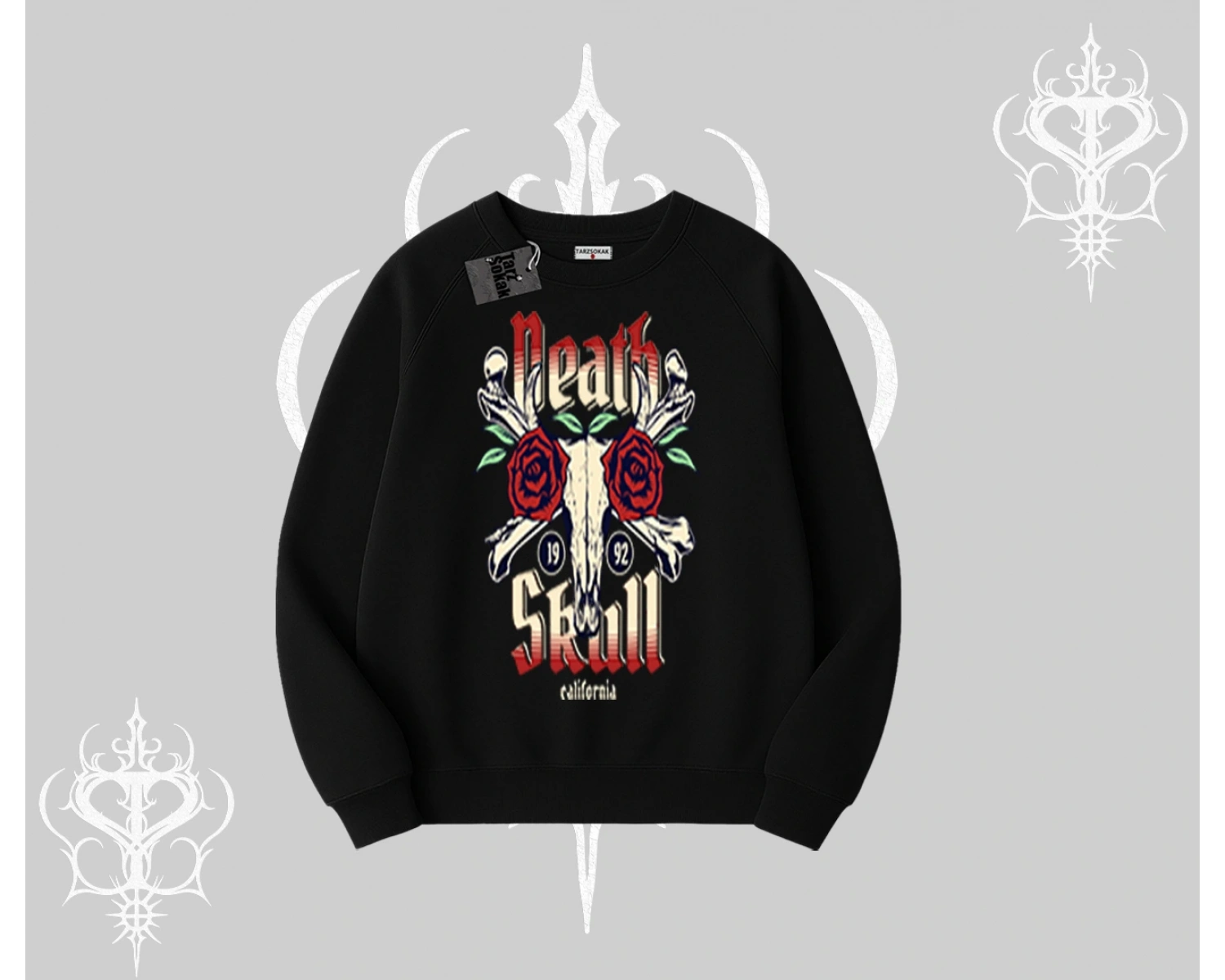 Biskilet Sweatshirt Skull & Roses Vintage West Coast Rebellion