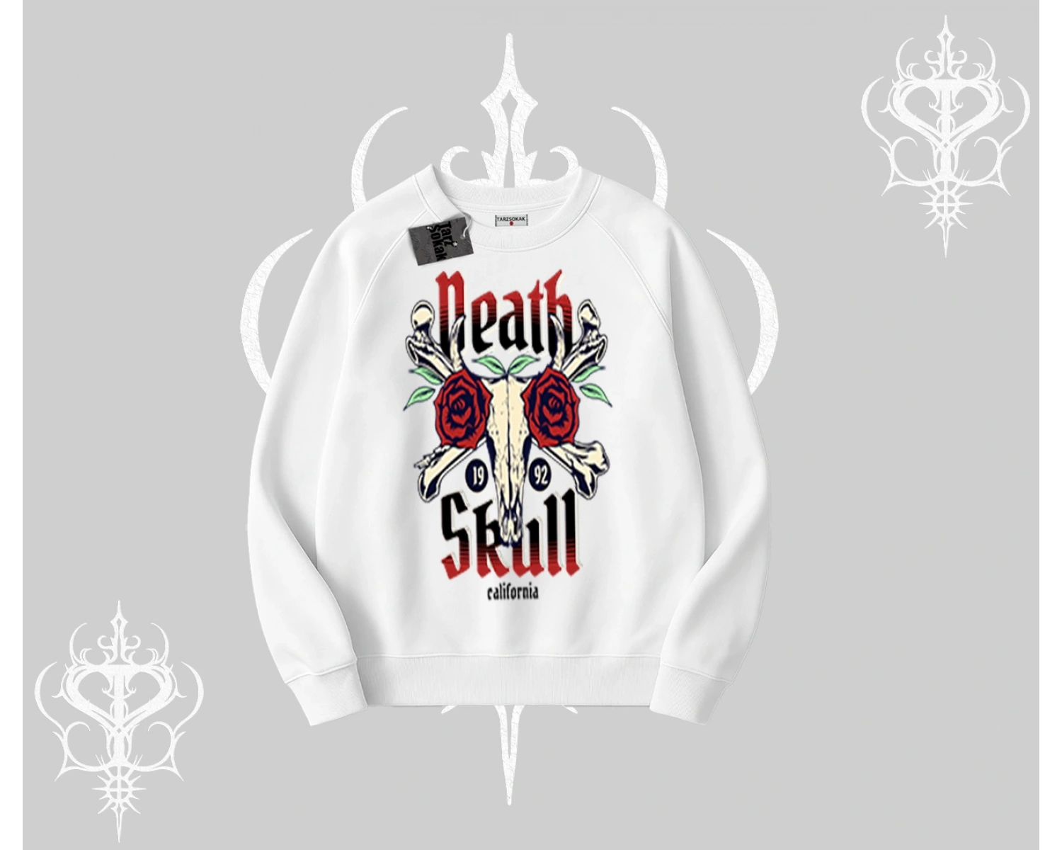 Biskilet Sweatshirt Skull & Roses Vintage West Coast Rebellion