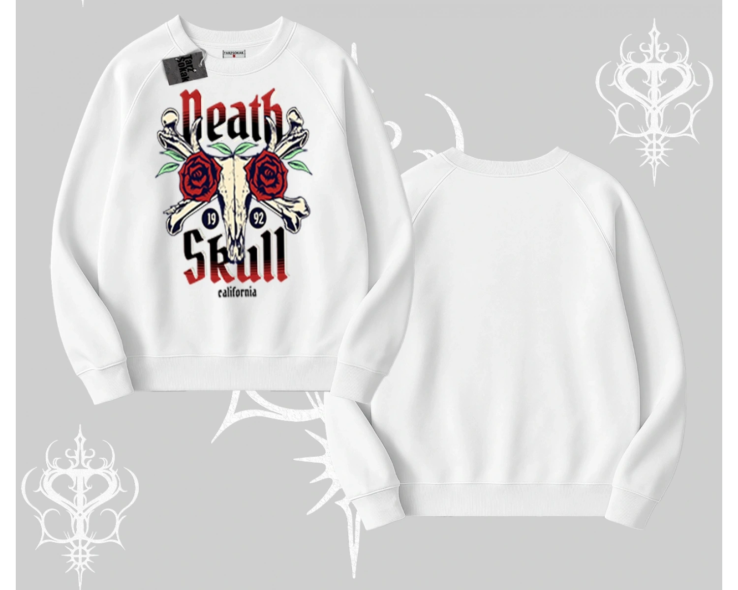 Biskilet Sweatshirt Skull & Roses Vintage West Coast Rebellion