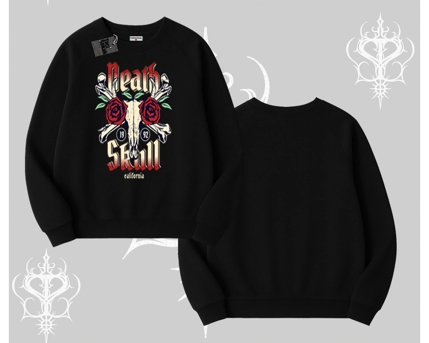 Biskilet Sweatshirt Skull & Roses Vintage West Coast Rebellion