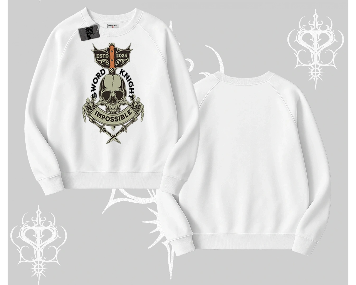Biskilet Sweatshirt Sword Knight Skull Impossible Street Creed