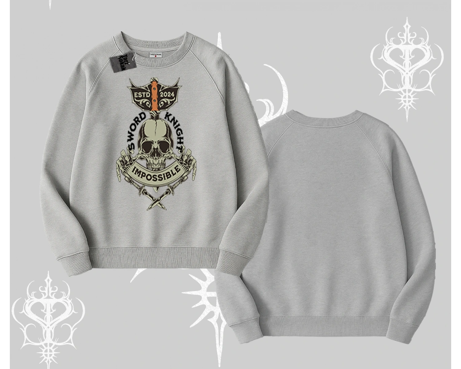 Biskilet Sweatshirt Sword Knight Skull Impossible Street Creed