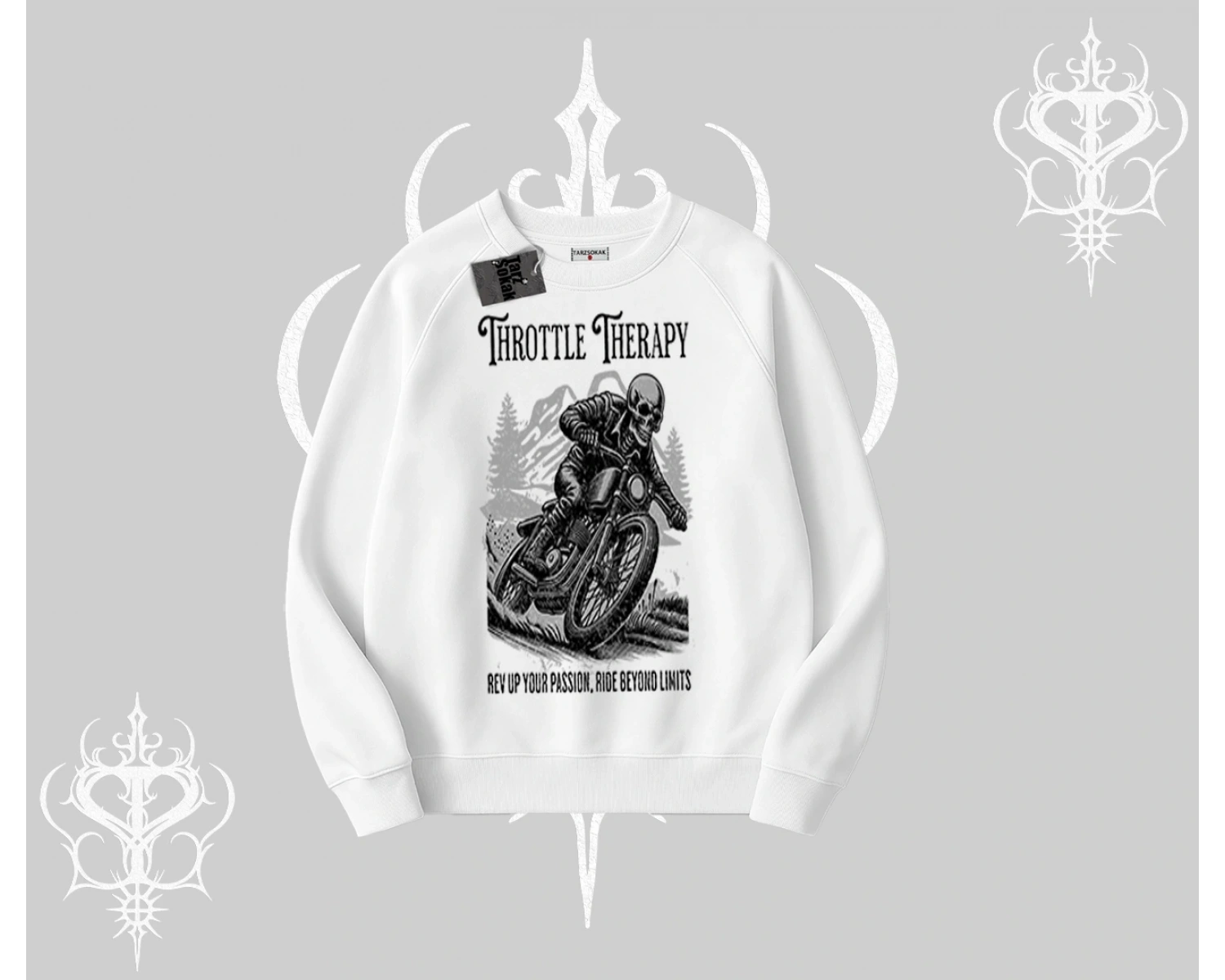 Biskilet Sweatshirt Throttle Therapy No Brakes Just Freedom