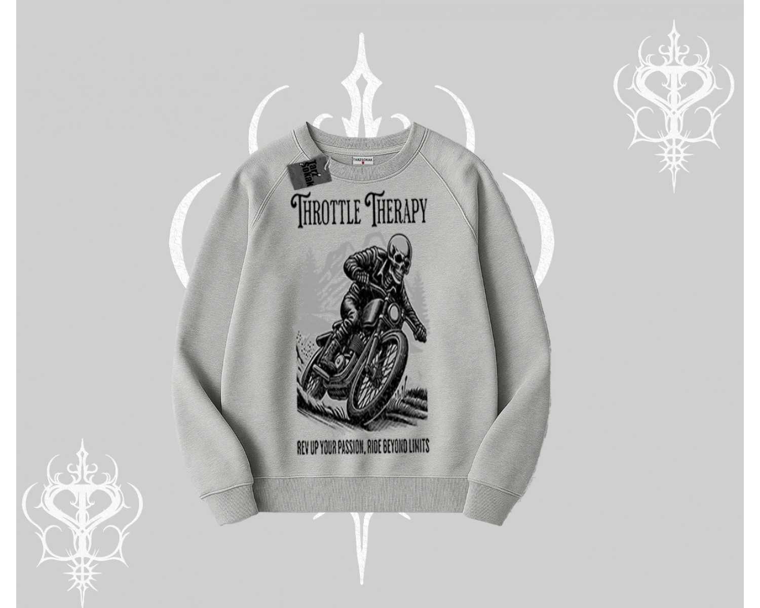 Biskilet Sweatshirt Throttle Therapy No Brakes Just Freedom