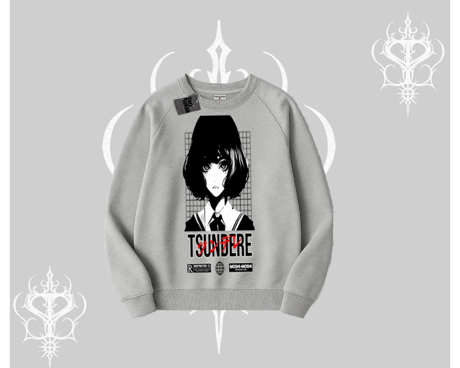 Biskilet Sweatshirt Tsundere Anime Japanese Style Baskılı
