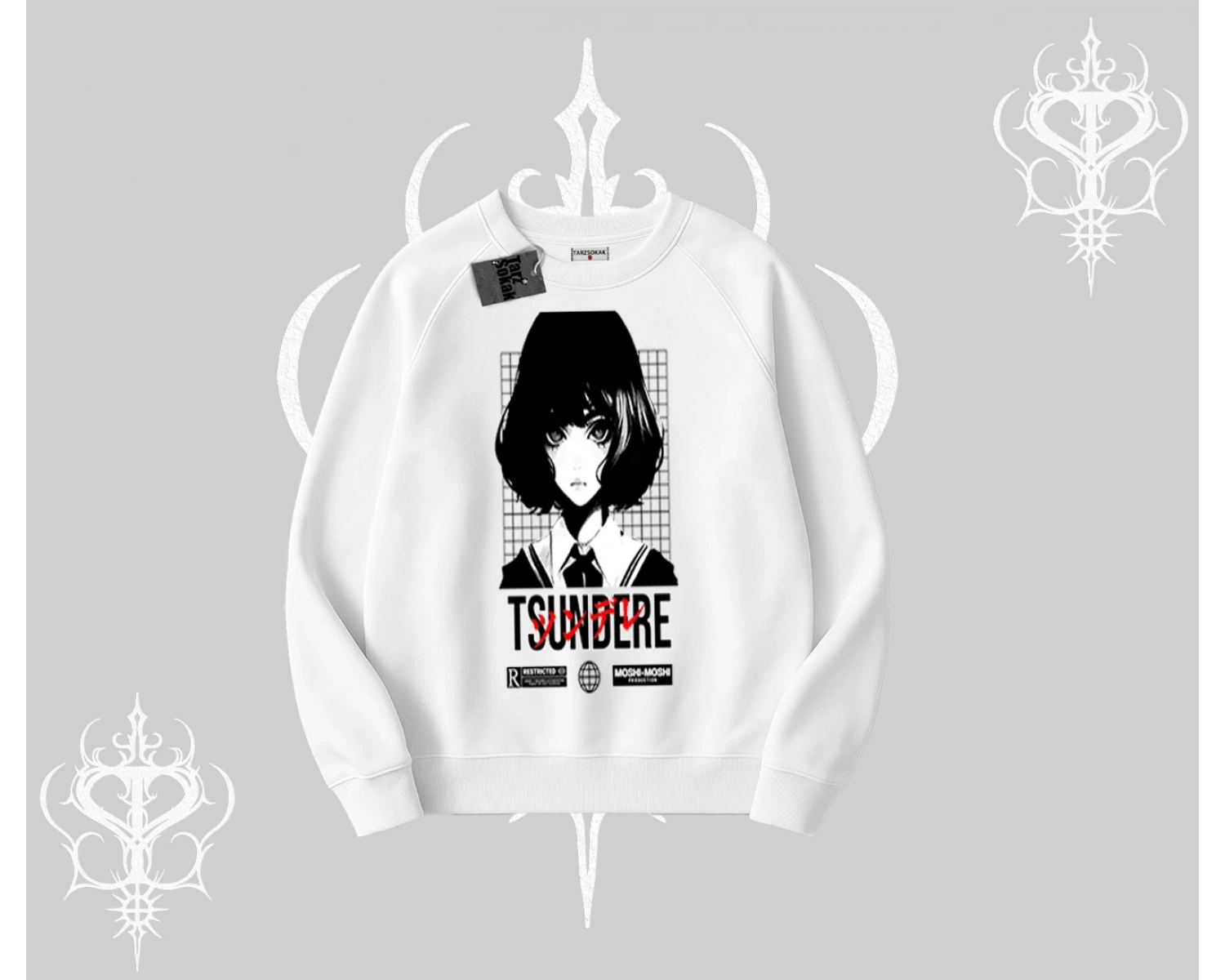 Biskilet Sweatshirt Tsundere Anime Japanese Style Baskılı