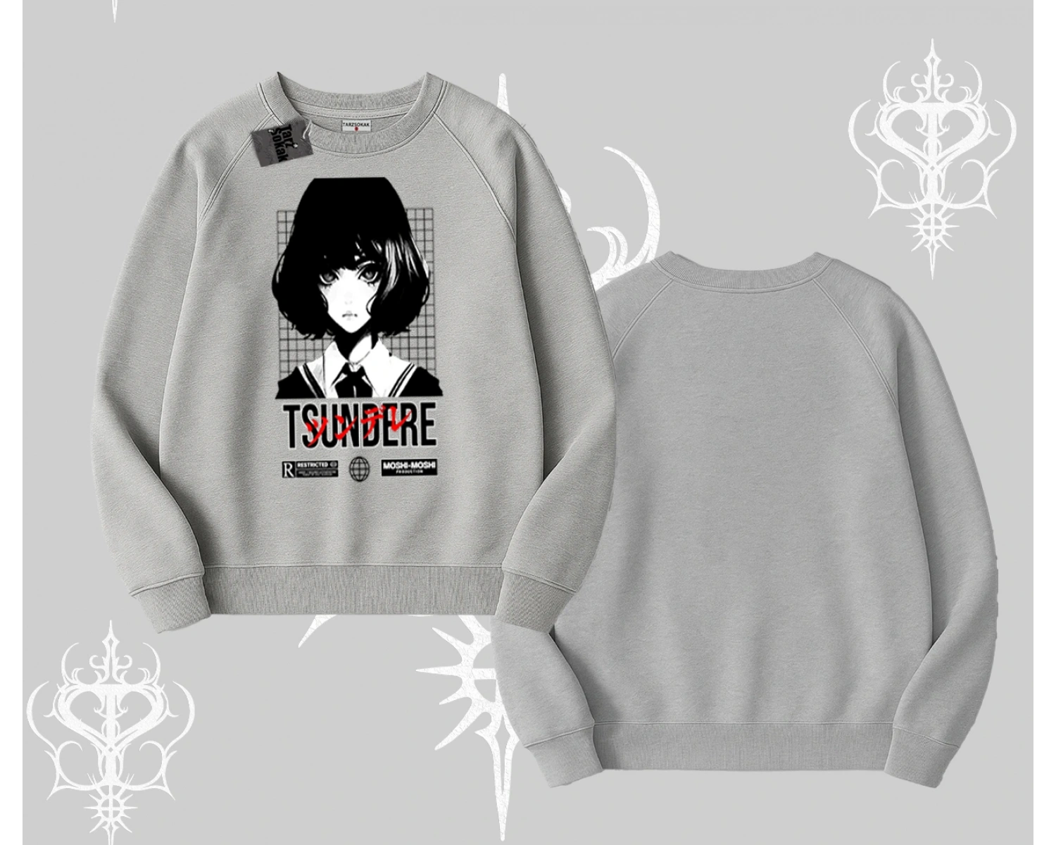 Biskilet Sweatshirt Tsundere Anime Japanese Style Baskılı