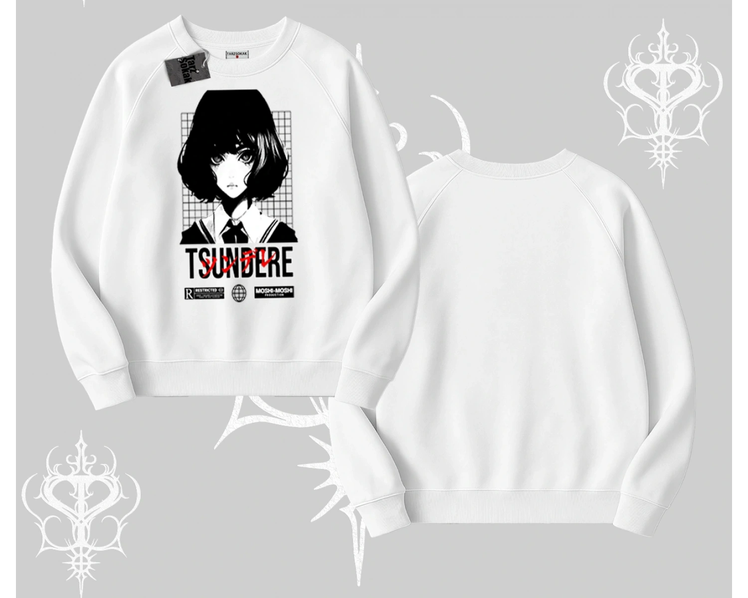 Biskilet Sweatshirt Tsundere Anime Japanese Style Baskılı
