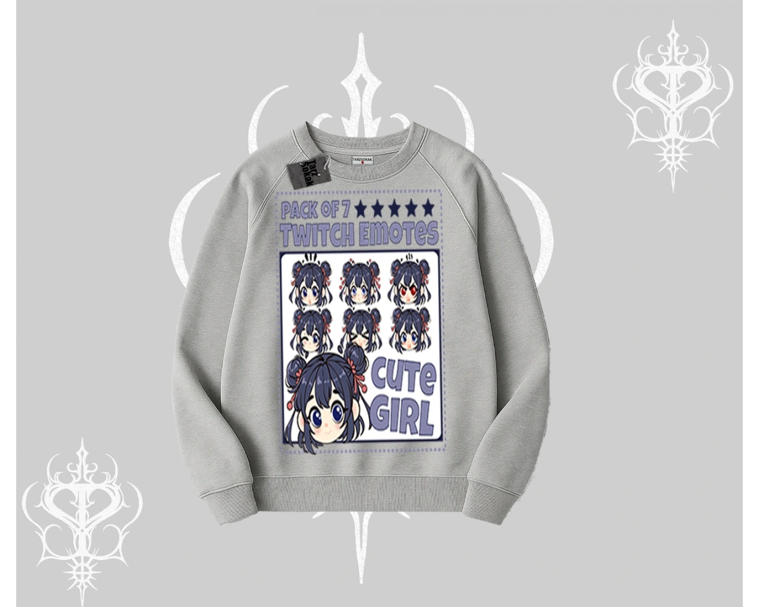 Biskilet Sweatshirt Twitch Emotes Cute Girl Anime Expression