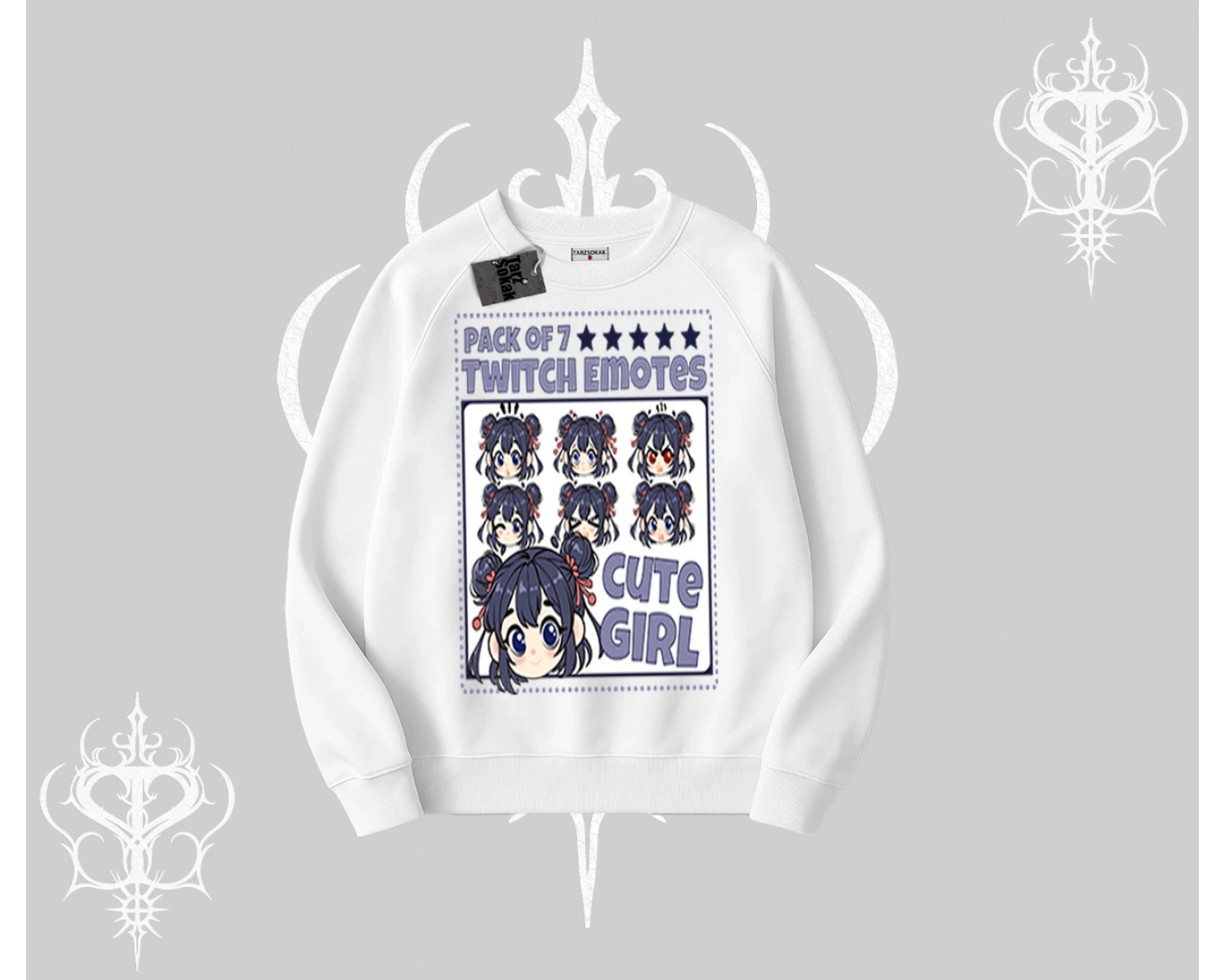 Biskilet Sweatshirt Twitch Emotes Cute Girl Anime Expression