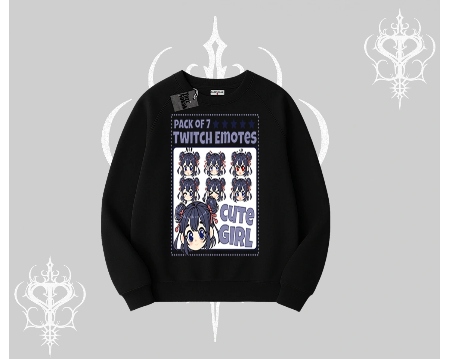 Biskilet Sweatshirt Twitch Emotes Cute Girl Anime Expression