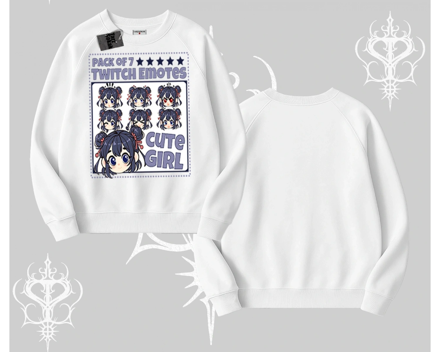 Biskilet Sweatshirt Twitch Emotes Cute Girl Anime Expression