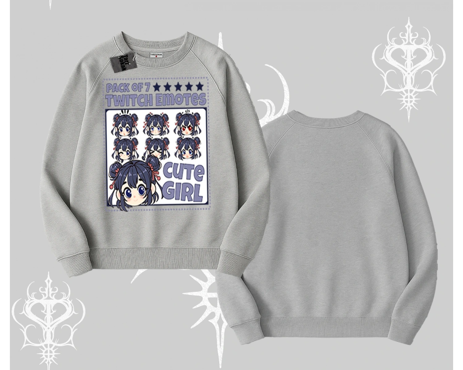 Biskilet Sweatshirt Twitch Emotes Cute Girl Anime Expression