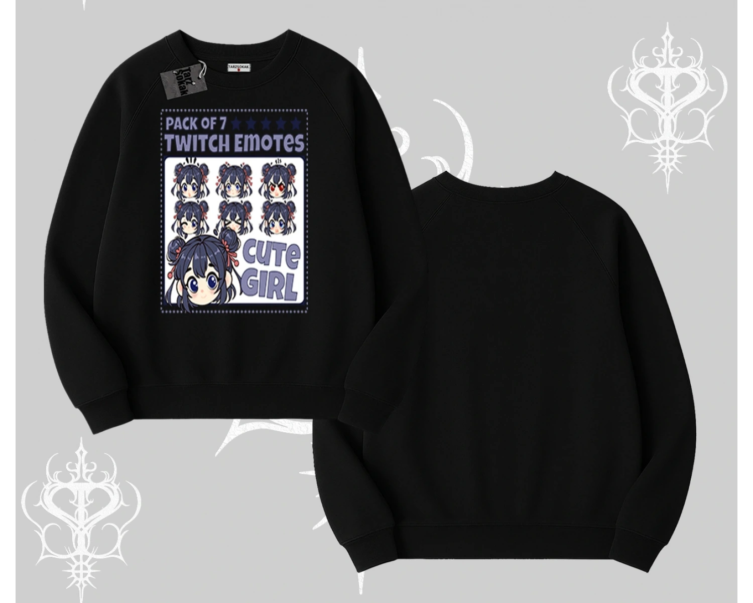 Biskilet Sweatshirt Twitch Emotes Cute Girl Anime Expression