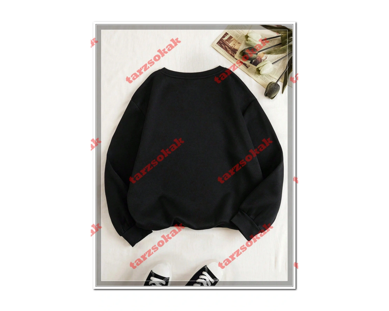 Biskilet Yaka Sweatshirt Beyaz 36 Kars Özel Tasarım Plaka Detaylı