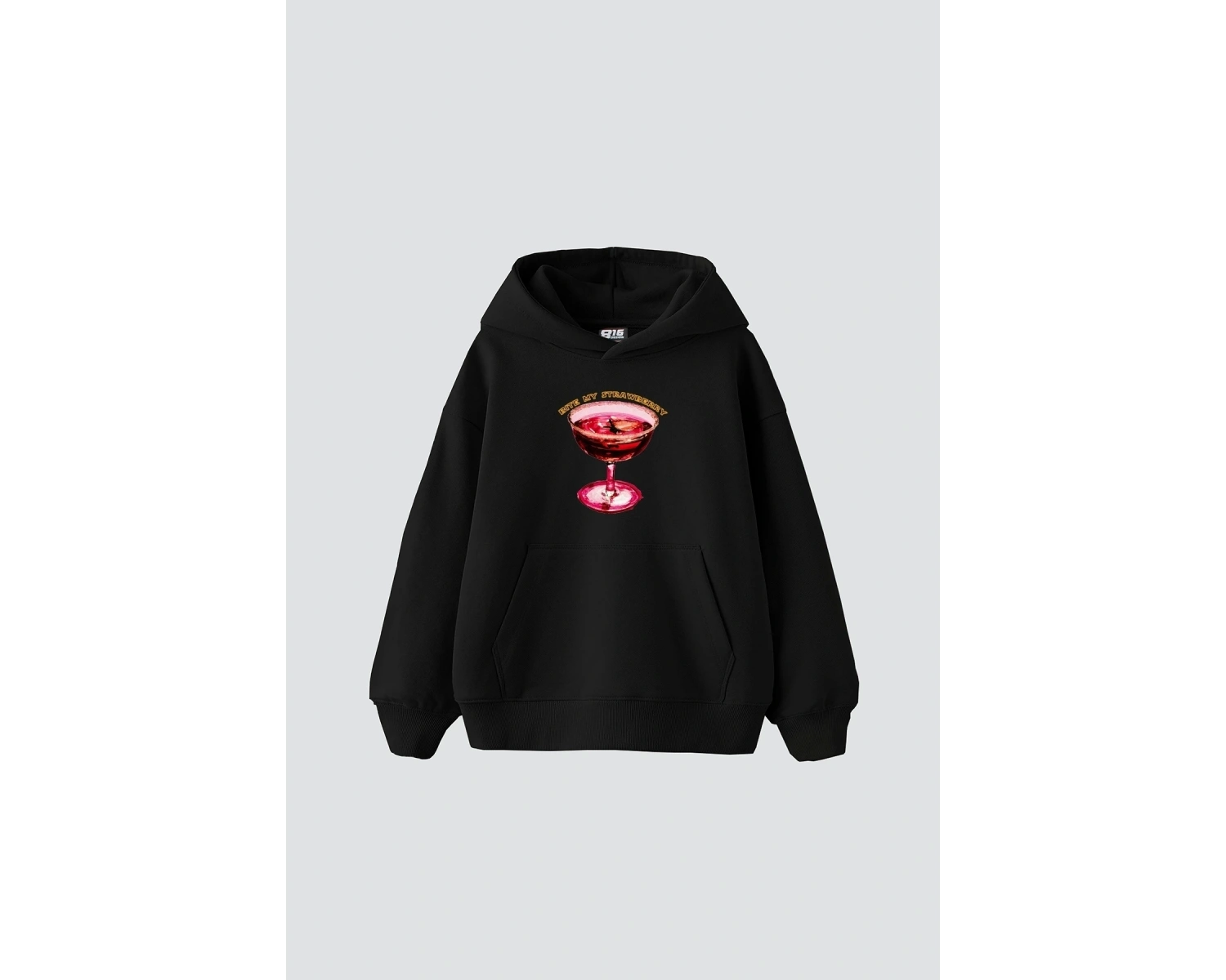 Bite My Strawberry Baskılı Oversize Unisex Premium Beyaz
