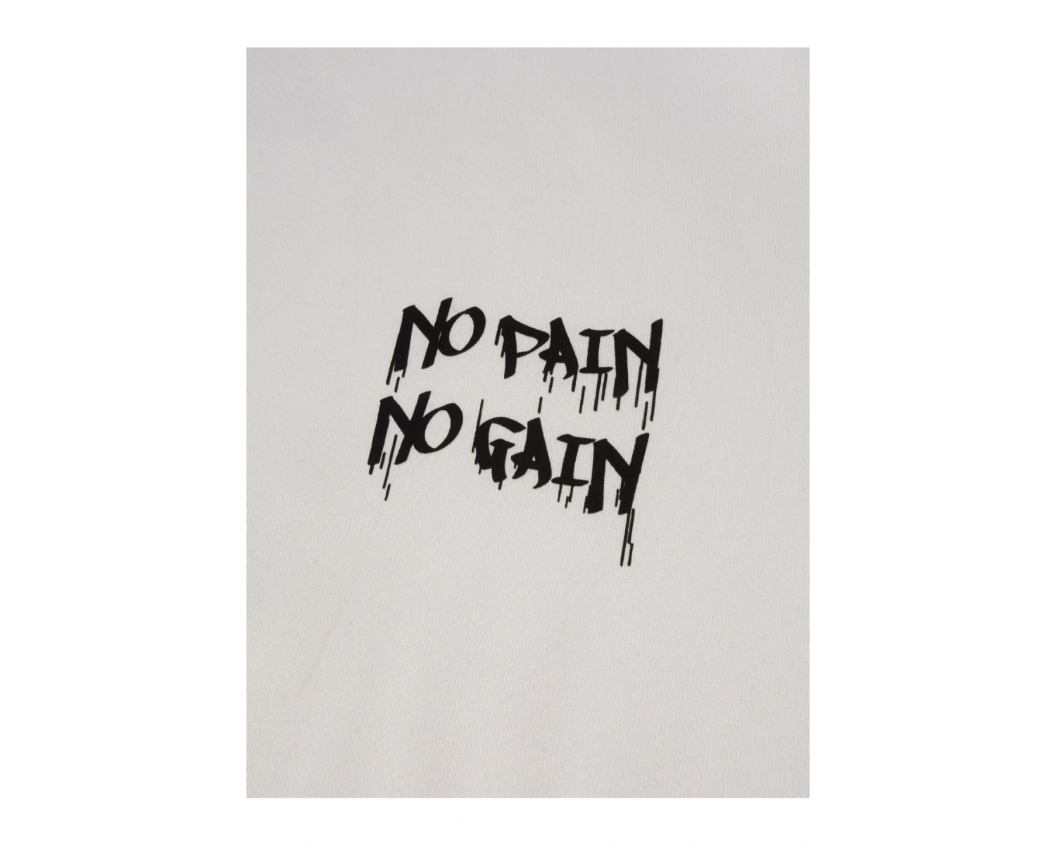 Black Sokak Beyaz No Pain No Gain Baskılı Oversize Kapüşonlu Sweatshirt