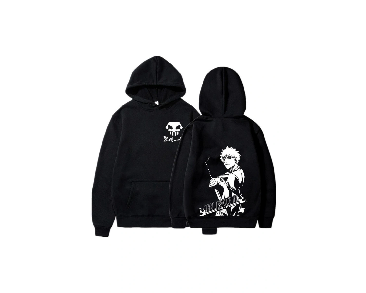 Bleach Anime Unisex Kapşonlu 13990 Siyah