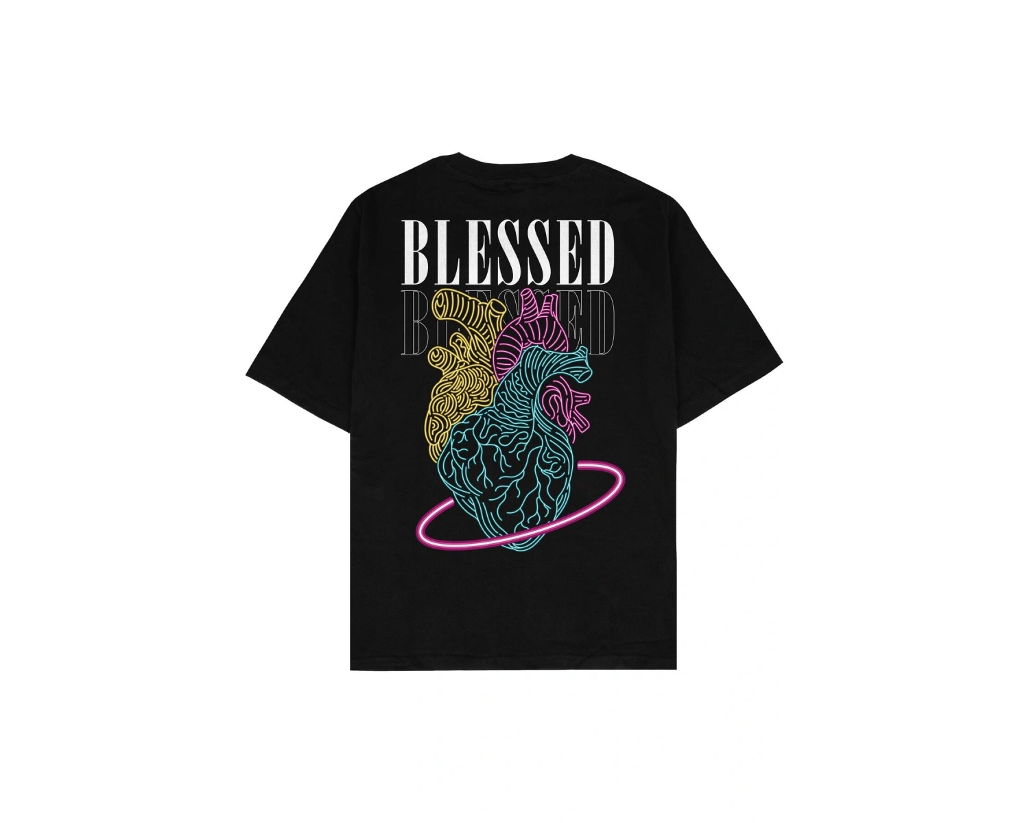 Blessed Siyah Oversize Unisex T-shirt