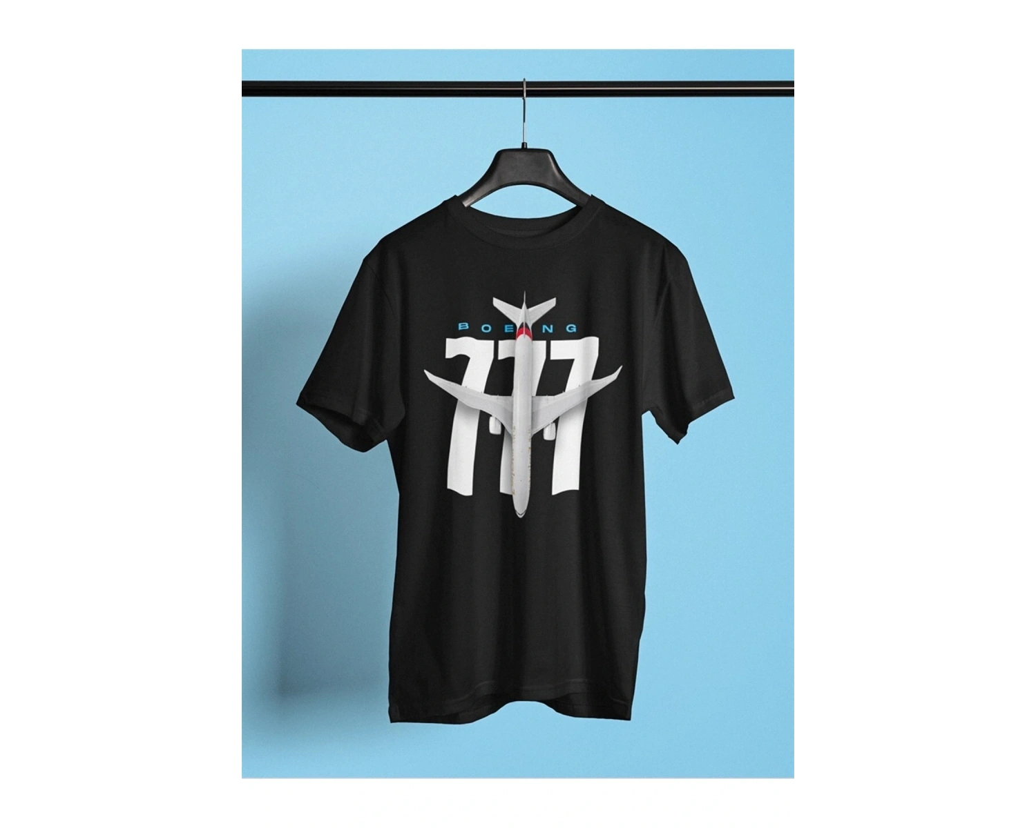 Boeing 777-300 Siyah T-shirt