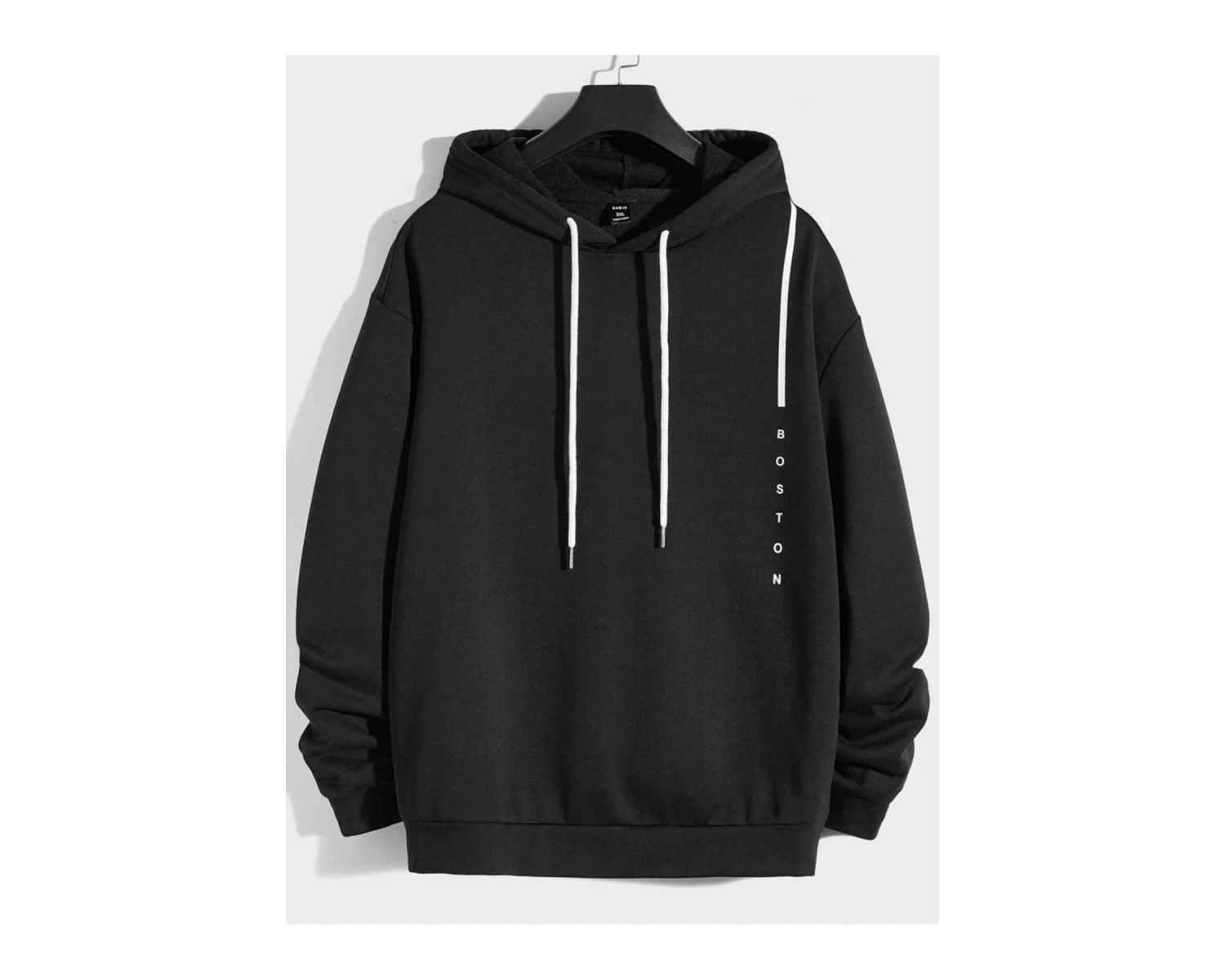 BOSTON Renkli Oversize Kapüşonlu Sweatshirt Beyaz