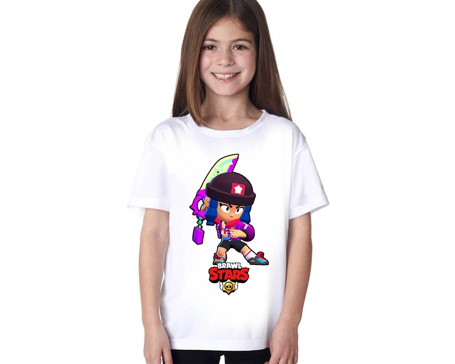 Brawl Stars Bibi Dijital Baskılı Beyaz T-shirt D05