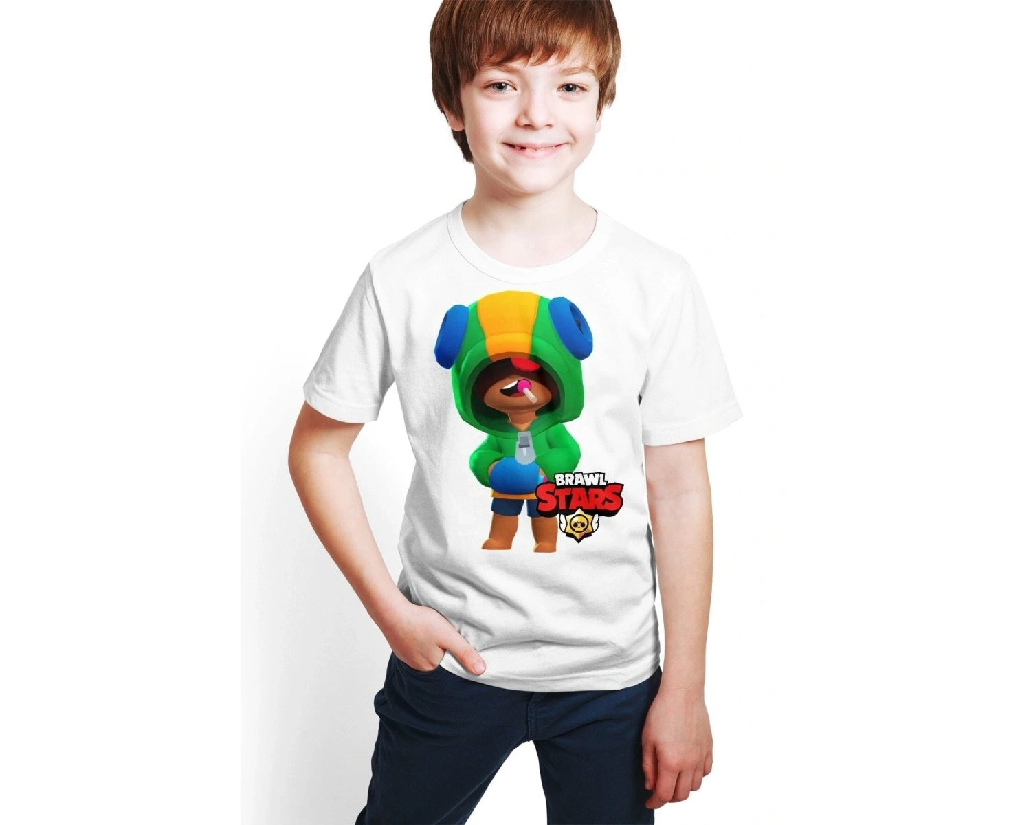 Brawl Stars - Leon - Dijital Baskılı Erkek Çocuk Beyaz T-shirt E-03