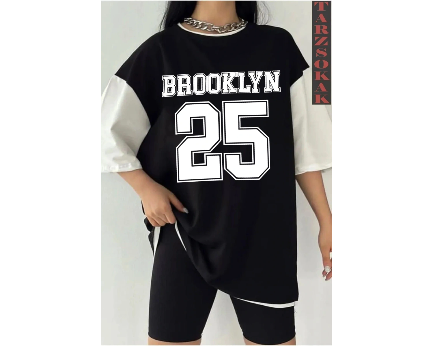 BROOK 25 Siyah Oversize Çift Renk