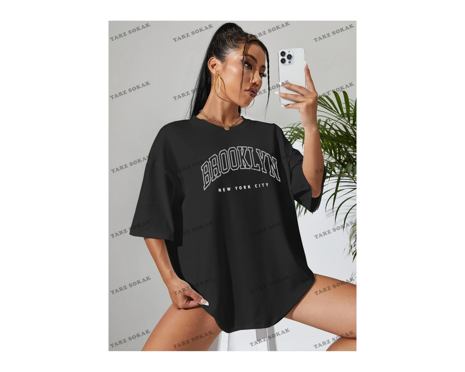 Brook Baskılı Oversize Kalıp Unisex T-shirt