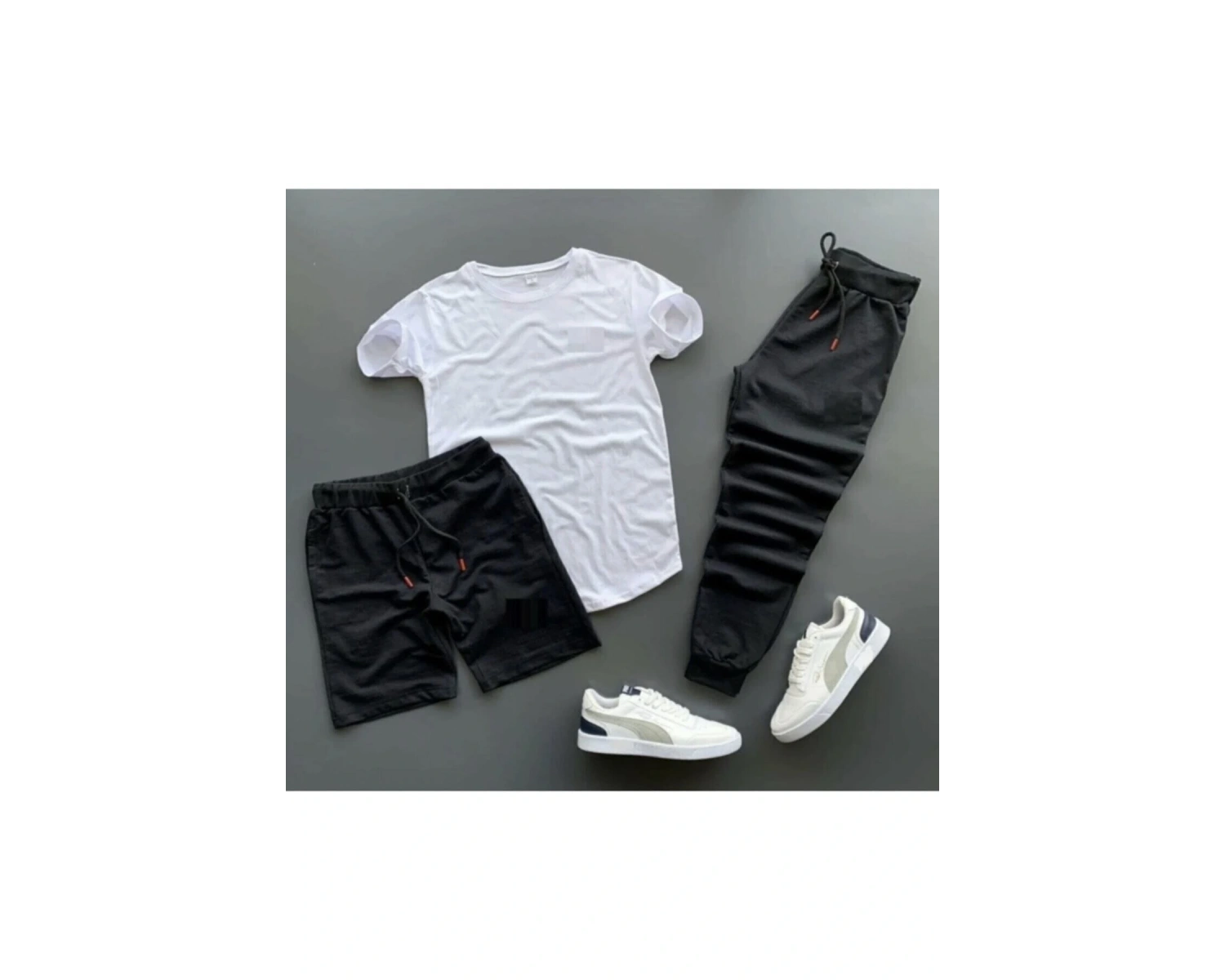 BSJEANS Unisex Eşofman Şort Tshirt Set 3lü BS3LÜ