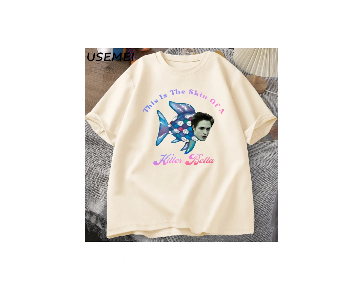 Bu Bir Katil Bellanın Derisi T Shirt Erkekler Komik Film Meme T-Shirt Alacakaranlık Gökkuşağ 2872