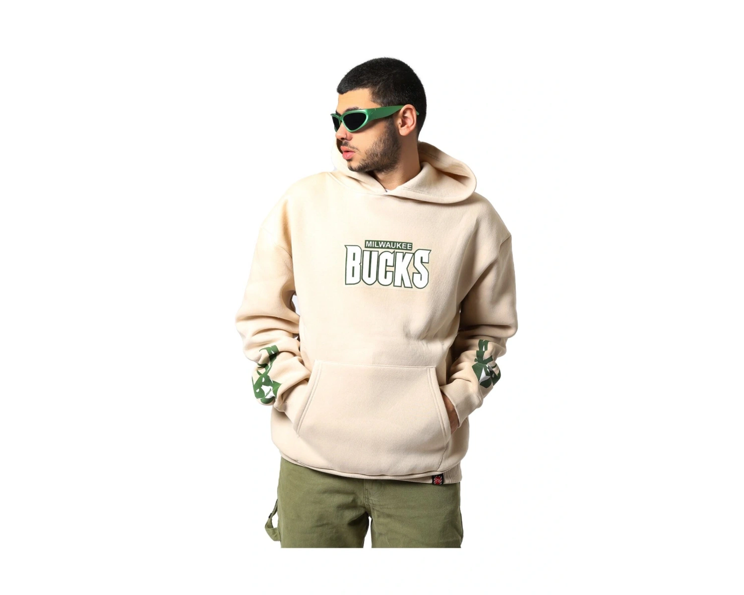 Bucks Sırt Baskılı Bej Oversize Unisex
