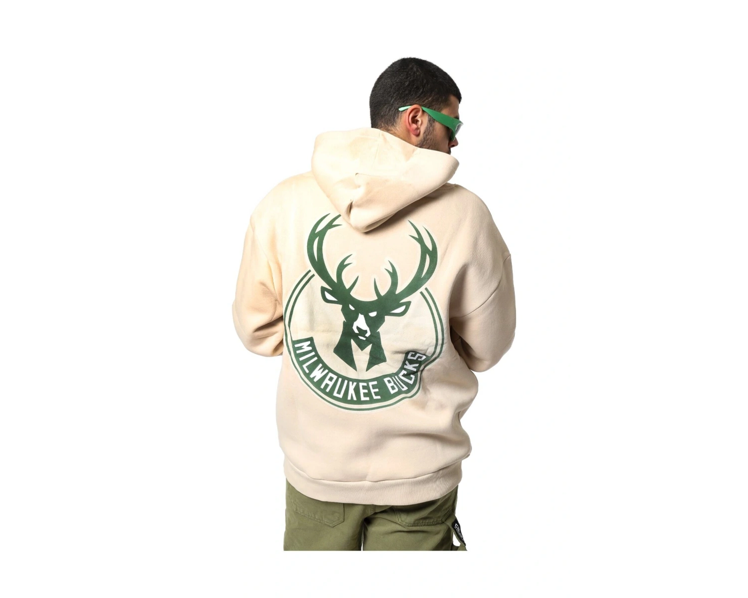 Bucks Sırt Baskılı Bej Oversize Unisex