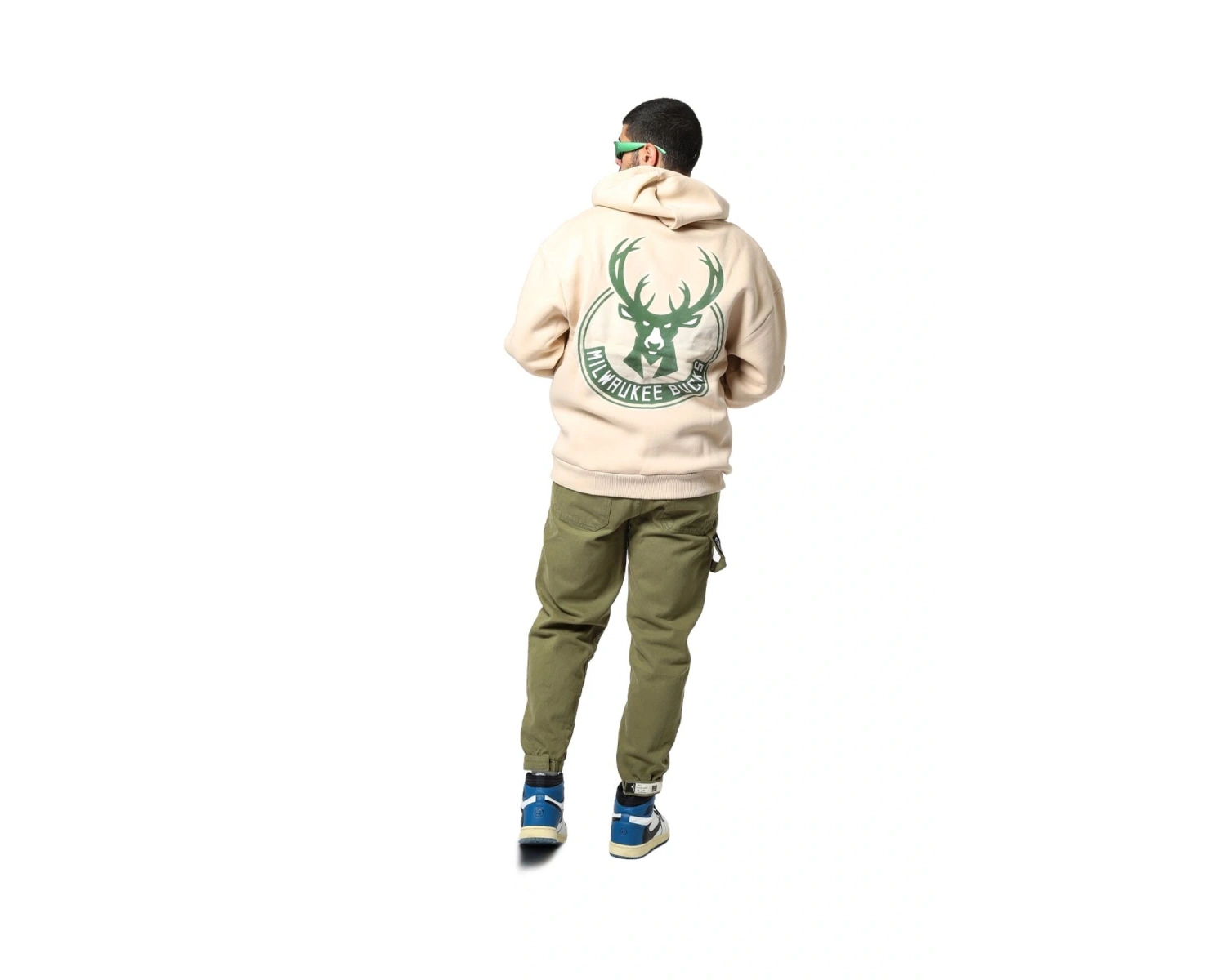 Bucks Sırt Baskılı Bej Oversize Unisex